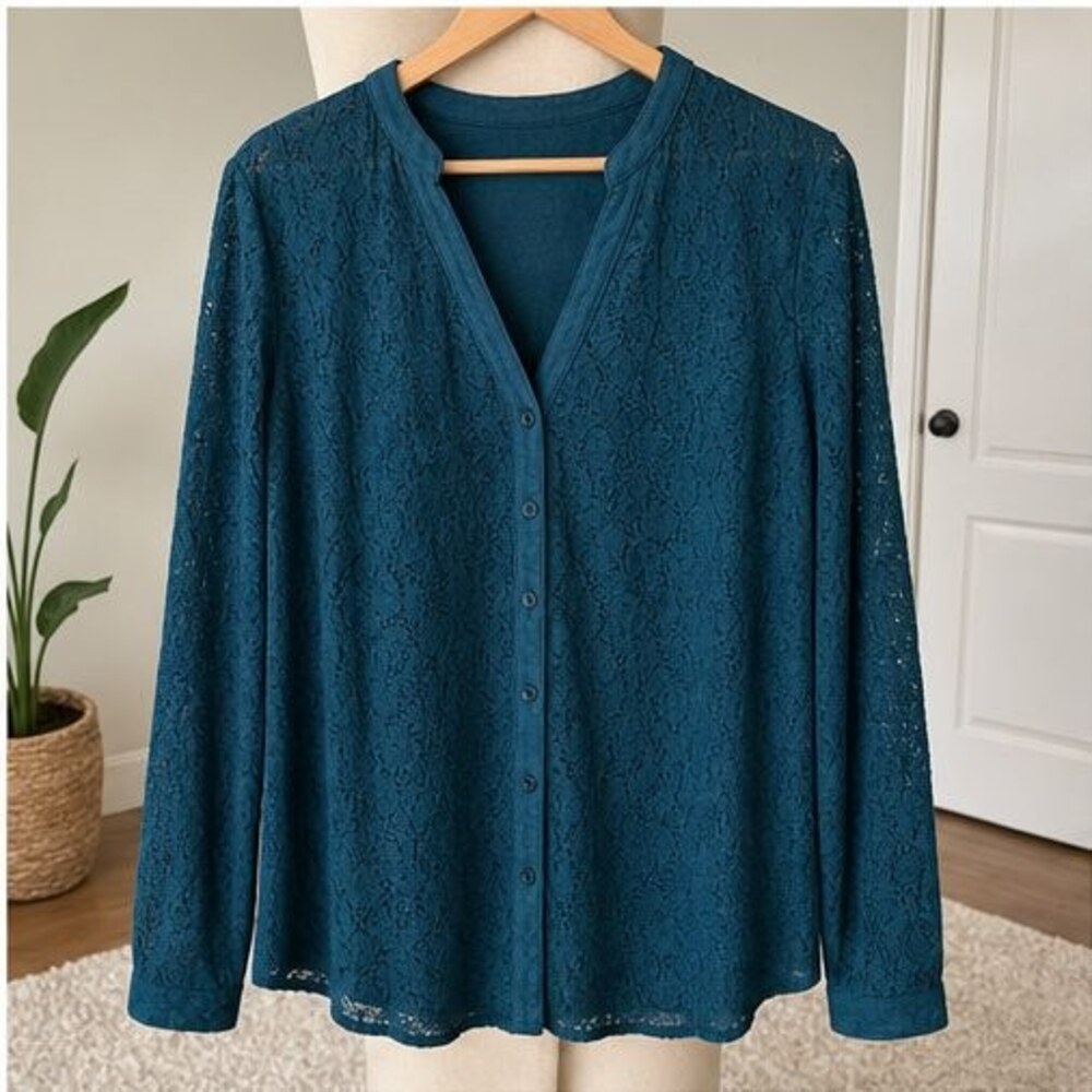 Teal Wrap Blouse